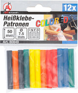 GLUE STICKS | COLORED | Ø 7.5 MM, 50 MM | 12 PCS. (80849)