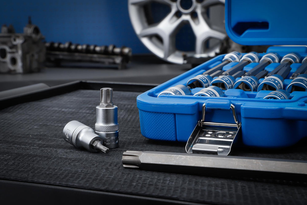 BIT SOCKET SET | 12.5 MM (1/2") DRIVE | SPLINE (FOR RIBE) | 32 PCS. (5183)