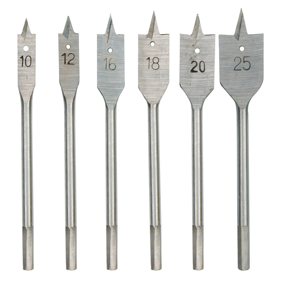 FLAT WOOD BITS 10-25MM / 6PCS (22500)