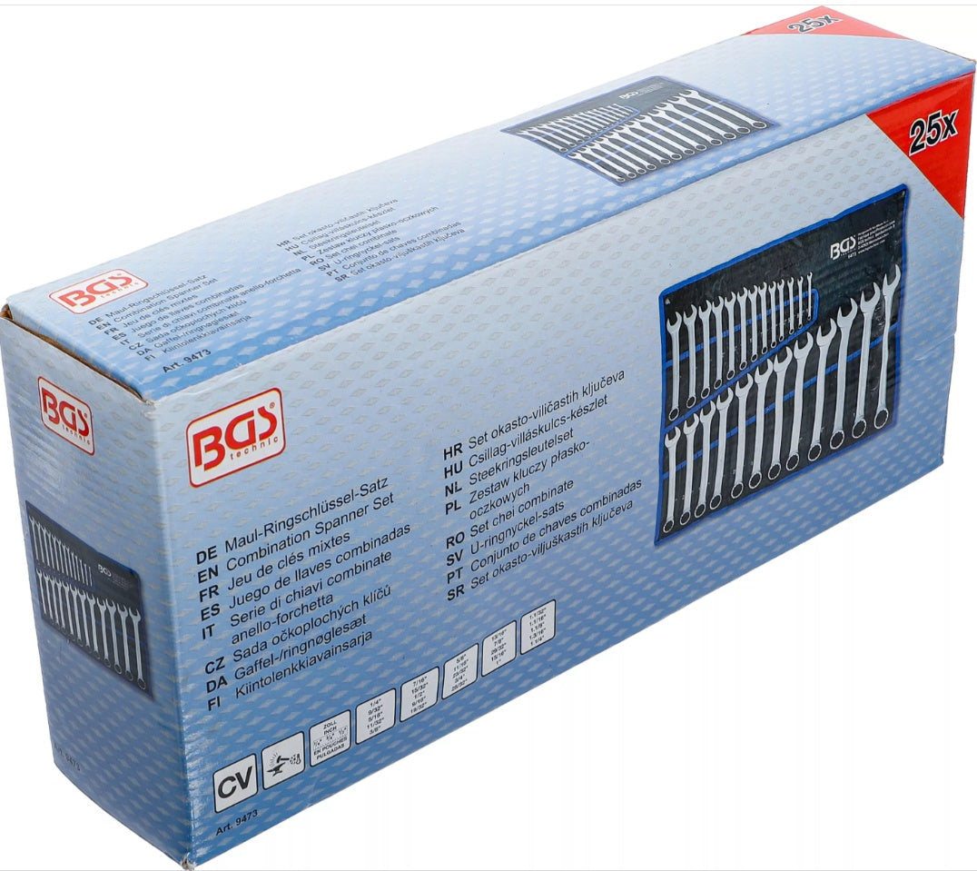 COMBINATION SPANNER SET | INCH SIZES | 1/4" - 1.1/4" | 25 PCS. (9473)