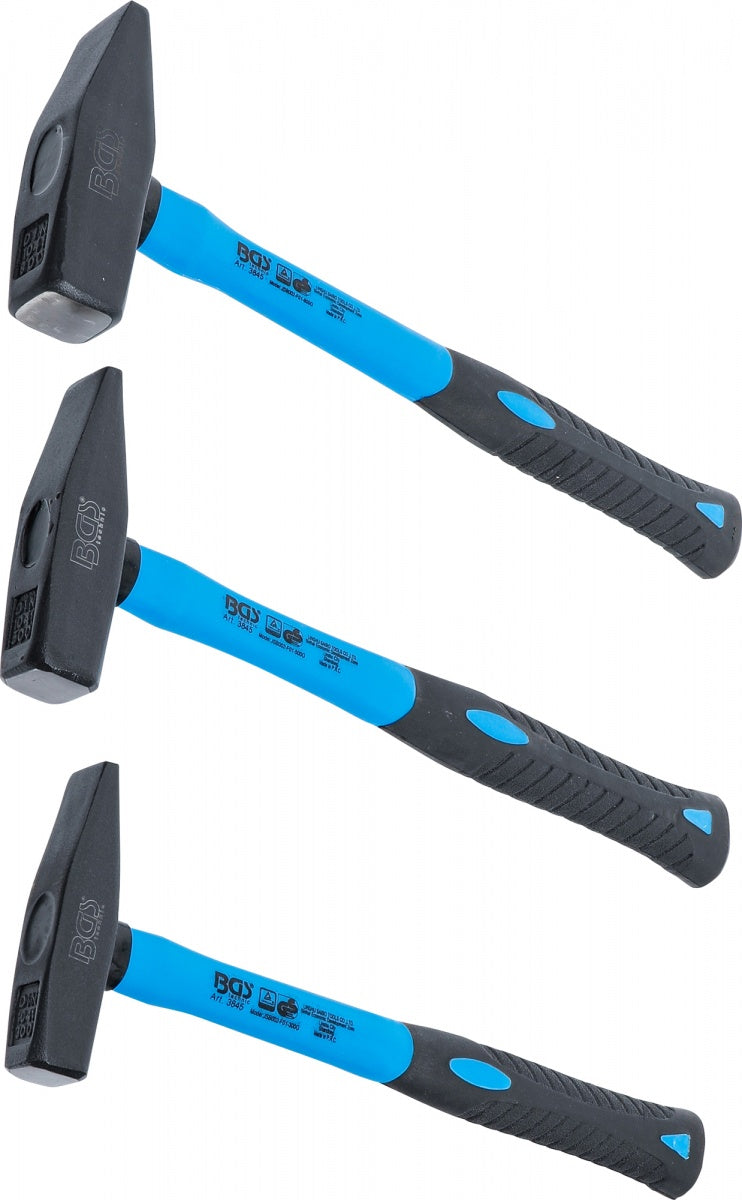 MACHINIST'S HAMMER SET | FIBREGLAS SHAFT | DIN 1041 | 300 / 500 / 800 G | 3 PCS. (3845)