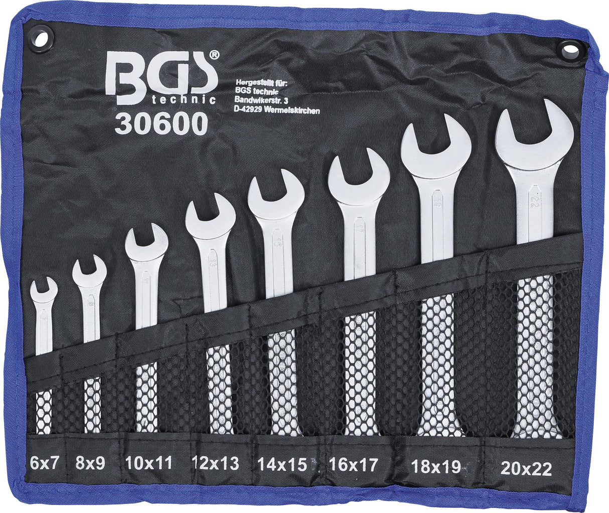 DOUBLE OPEN END SPANNER SET | 6 - 22 MM | 8 PCS. (30600)