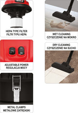 VACUUM CLEANER 70L 2400W WET/DRY (YT-85710)