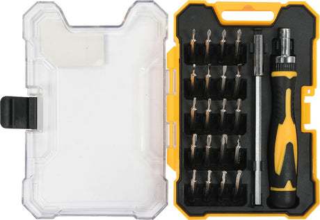 PRECISION BIT SET WITH EXTENSION BAR AND RATCHET HANDLE | 22 PCS. (64402)