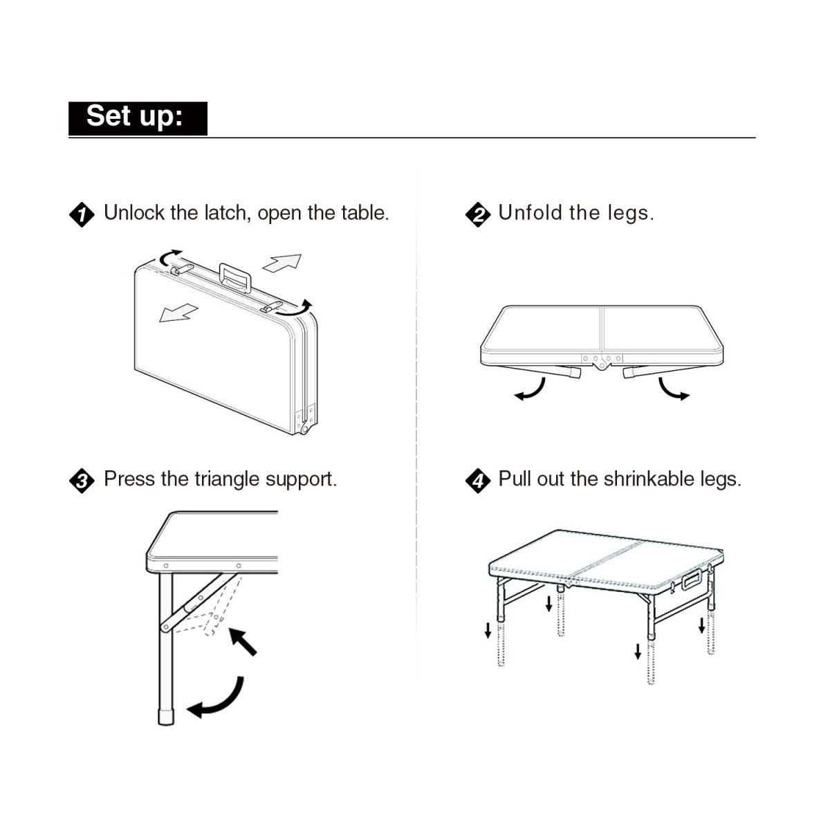 FOLDABLE TABLE / COUNTER | ALUMINUM | ADJUSTABLE HEIGHT (LC01)