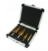 STEP DRILL BITS FOR HOLE ENLARGEMENT | ALUMINUM BOX | 4-12, 4-20, 4-30, 4-32 MM | 4 PCS. (EB-4346A)