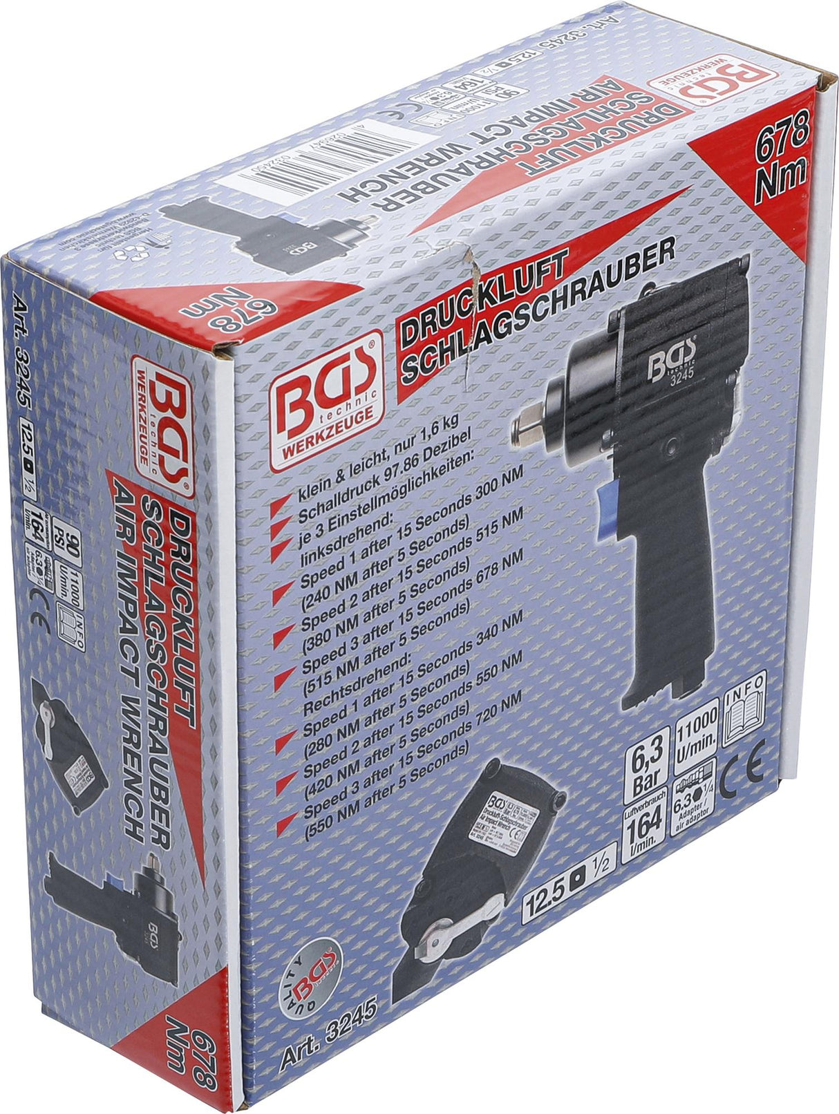AIR IMPACT WRENCH | 12.5 MM (1/2") | 678 NM (3245)