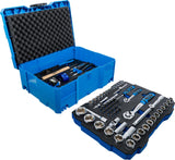 SOCKET, HAMMER, PLIERS, SCREWDRIVER SET | 6.3 MM (1/4") / 12.5 MM (1/2") | BGS SYSTAINER® | 77 PCS. (3357)