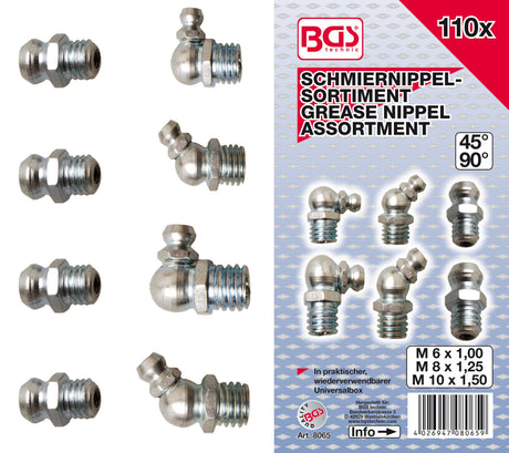 GREASE NIPPLE ASSORTMENT | 110 PCS. (8065)