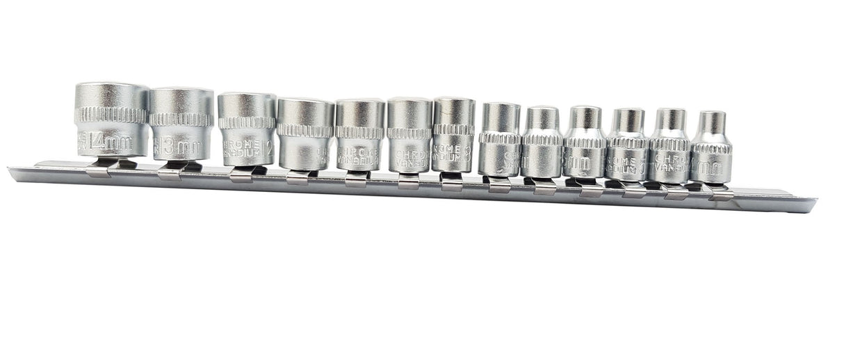 SOCKET SET, SIX-POINT | 6.3 MM (1/4") | 4 - 14 MM | 13 PCS. (KR144014)