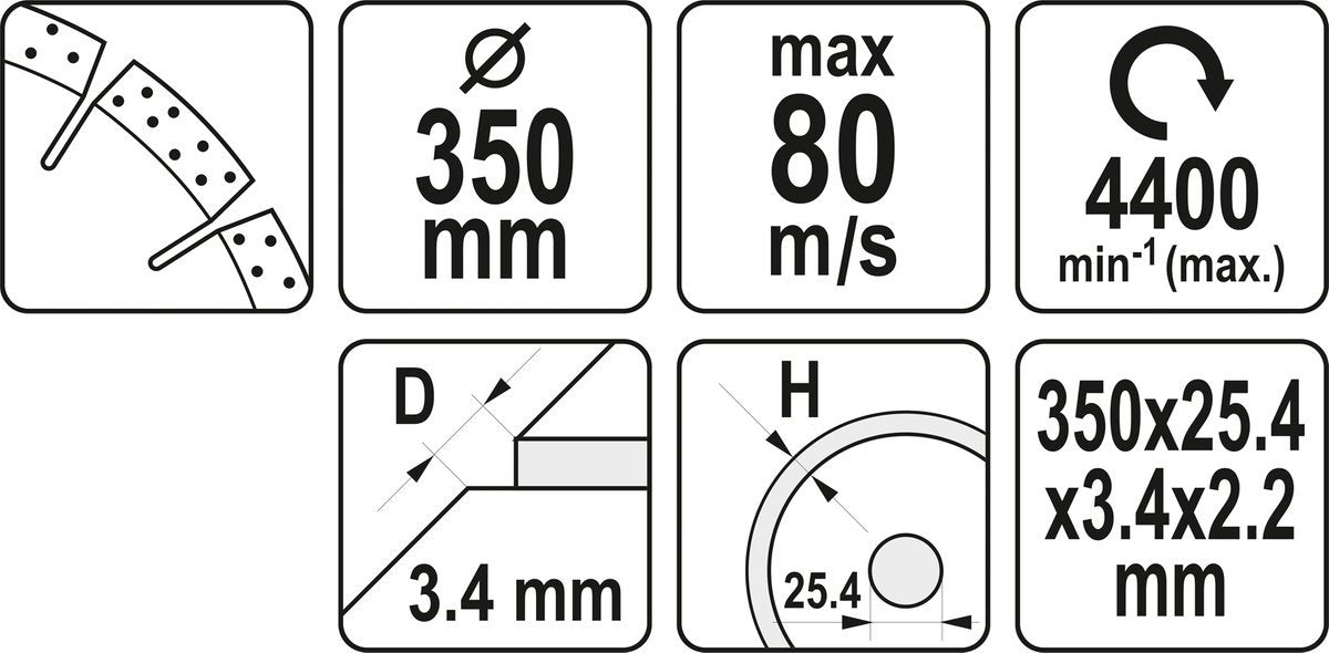 DIAMOND BLADE FOR CONCRETE 350X25,4MM (YT-60003)