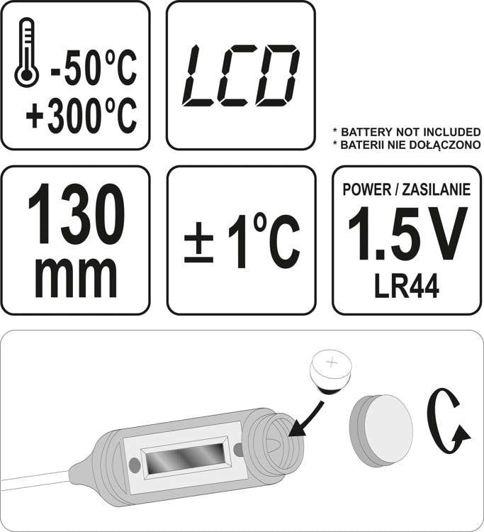 DIGITAL THERMOMETER WITH PROBE (YT-72971)