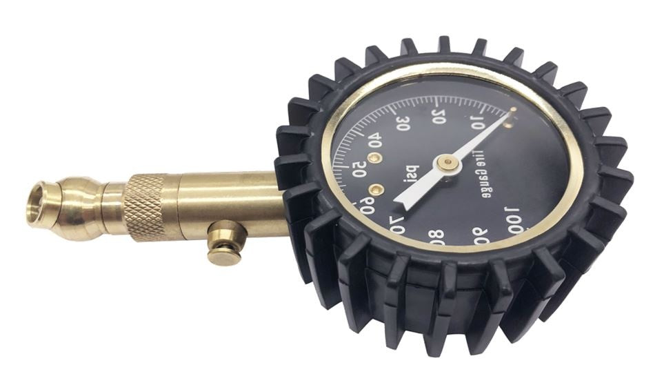 UNIVERSAL TIRE PRESSURE GAUGE | BRASS | 360 DEGREES / 0-60/100/160PSI (TG04A)