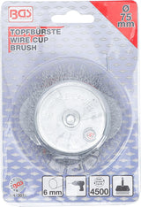 WIRE CUP BRUSH | 6 MM SHAFT | Ø 75 MM (3076)