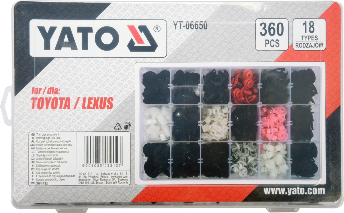 TRIM CLIPS ASSORTMENT TOYOTA/LEXUS 360 (YT-06650)