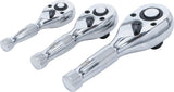 STUBBY RATCHET SET | 6.3 MM (1/4") / 10 MM (3/8") / 12.5 MM (1/2") | 3 PCS. (215)