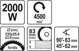 CIRCULAR SAW | 2000W | 235 MM (YT-82153)
