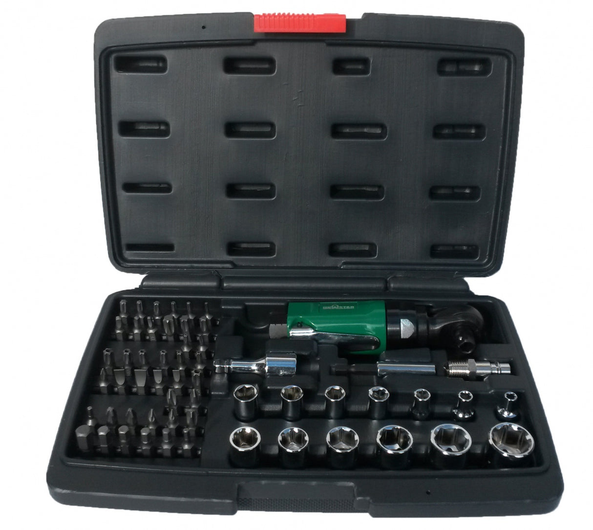 PNEUMATIC RATCHET FOR SOCKETS | 10 MM (3/8") | 1/4" (6.3 MM) BITS | WITH SET (PARW38KIT)
