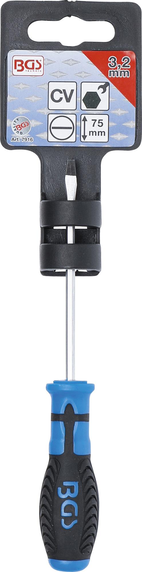 SCREWDRIVER | WITH EXTERNAL HEXAGON | SLOT SL 3.2 MM | BLADE LENGTH 75 MM (7916)