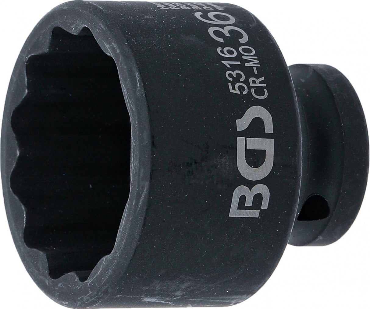 IMPACT SOCKET, 12-POINT | 12.5 MM (1/2") DRIVE | 36 MM (5316)
