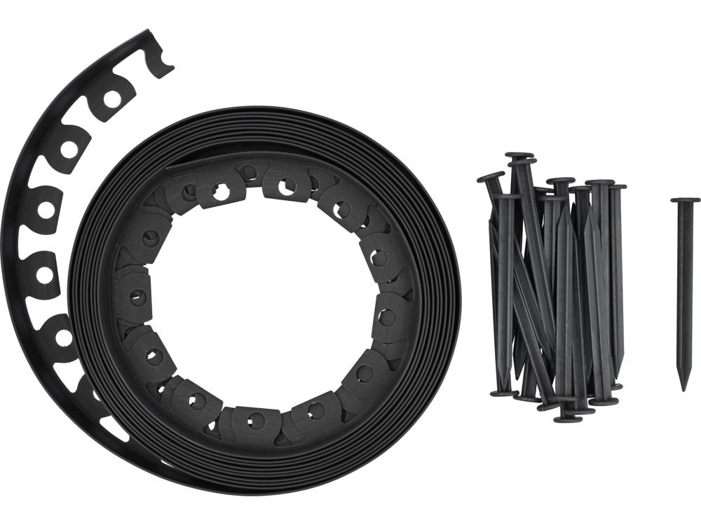 FLEXIBLE LAWN EDGE 40MM 10M W/FIXING PEG (88710)