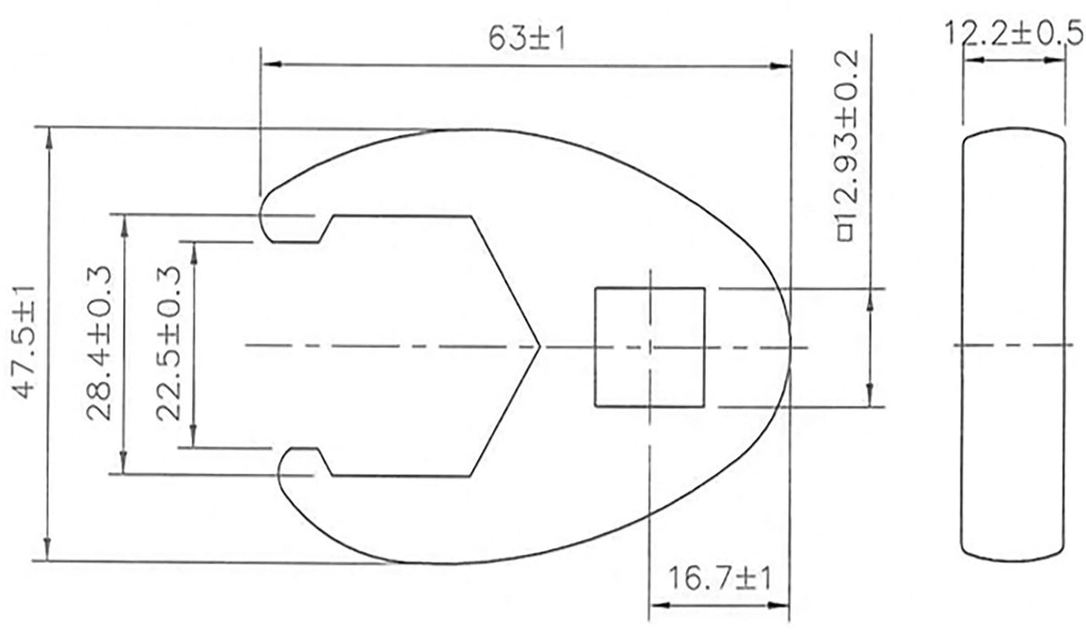 CROWFOOT SPANNER | 12.5 MM (1/2") DRIVE | 28 MM (1757-28)
