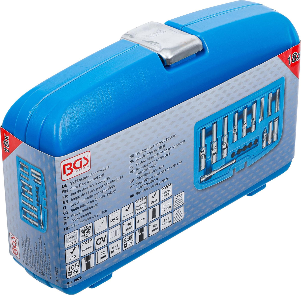 GLOW PLUG SOCKET SET | 18 PCS. (9026)