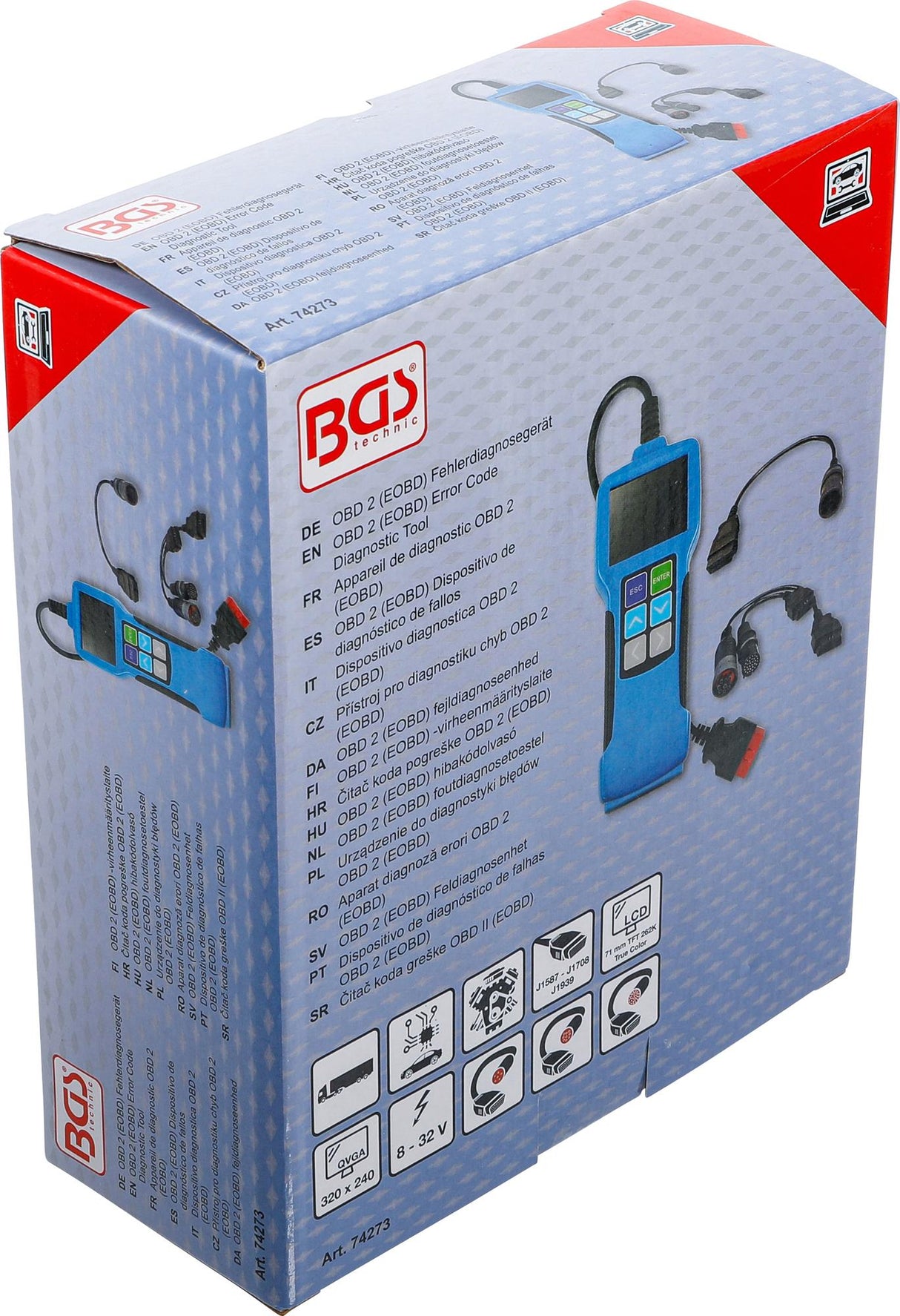 OBD 2 (EOBD) ERROR CODE DIAGNOSTIC TOOL | FOR TRUCKS (74273)
