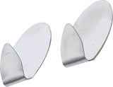 STAINLESS STEEL ADHESIVE HOOKS | 35 X 50 MM | 1.0 KG | 2 PCS. (88230)