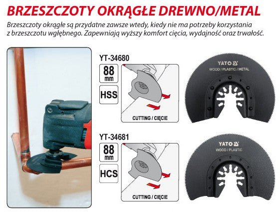 HALF-MOON SAW BLADE FOR MULTITOOL HCS (YT-34681)