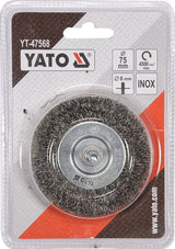 WIRE BRUSH 75MM INOX FOR DRILL (YT-47568)