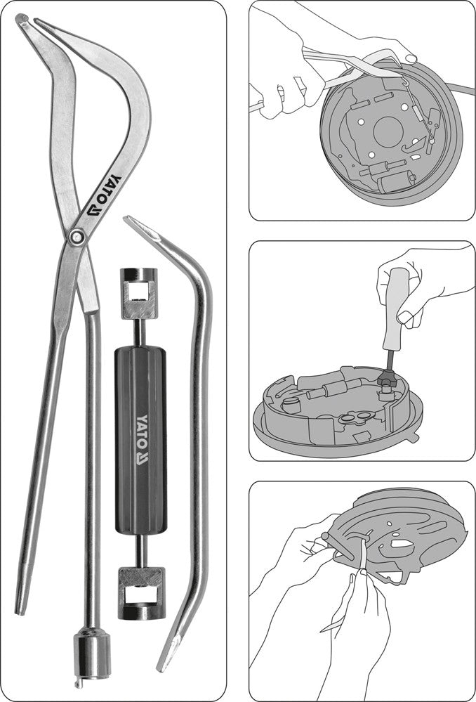 BRAKE SPRING PLIERS KIT 3PCS (YT-0684)