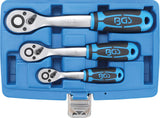 REVERSIBLE RATCHET SET | FINE TOOTH | 6.3 MM (1/4") - 10 MM (3/8") - 12.5 MM (1/2") | 3 PCS. (621)