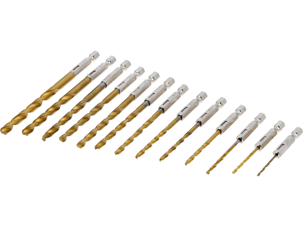 TWIST DRILL BITS SET HEX 13PCS (21655)