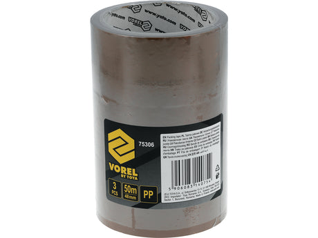 ADHESIVE TAPE BROWN PP | 3 PCS | 48 MM X 50 M (75306)