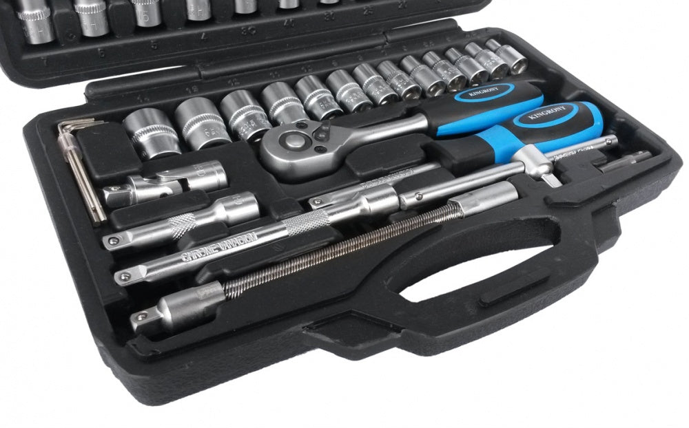 SOCKET SET WITH RATCHET 1/4", 46 PCS. (KR141046)