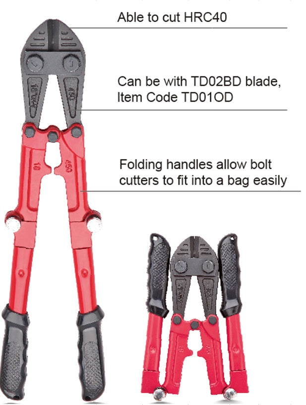 BOLT CUTTER | FOLDABLE HANDLES | 18" | 450 MM (FBC18)