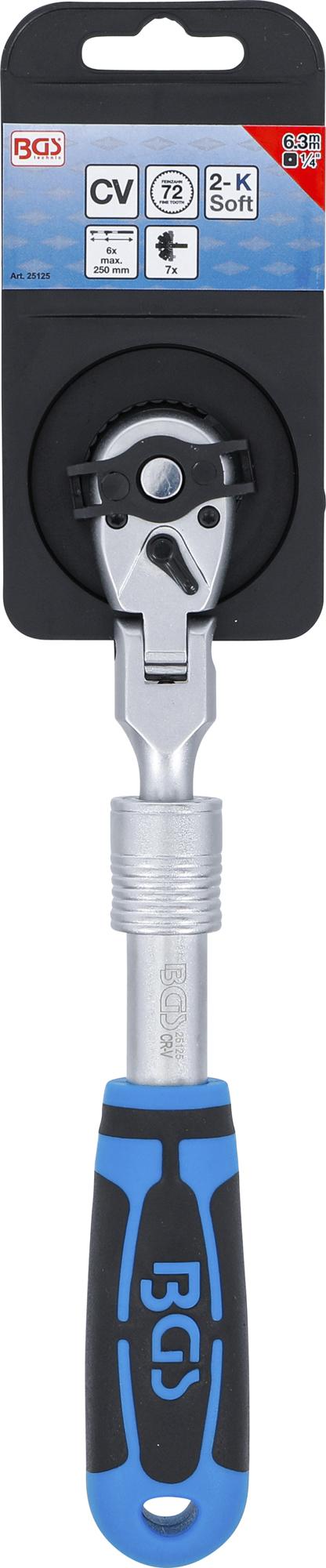REVERSIBLE RATCHET, EXTENDABLE, BENDABLE | 6.3 MM (1/4") | 210 - 250 MM (25125)