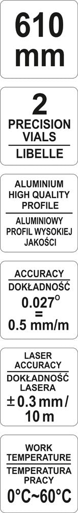 DIGITAL LEVEL W. LASER L-610MM (YT-30400)