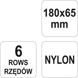 WIRE BRUSH | NYLON | 180X65 MM | 6 ROWS (YT-6350)