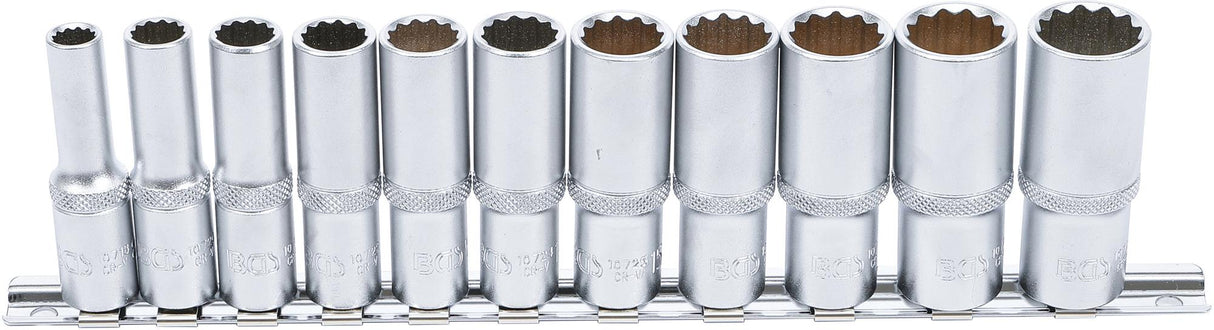 SOCKET SET, 12-POINT, DEEP | 10 MM (3/8") DRIVE | 8 - 19 MM | 11 PCS. (5252)