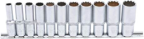 SOCKET SET, 12-POINT, DEEP | 10 MM (3/8") DRIVE | 8 - 19 MM | 11 PCS. (5252)