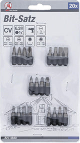 BIT SET | 6.3 MM (1/4") DRIVE | 20 PCS. (4830)
