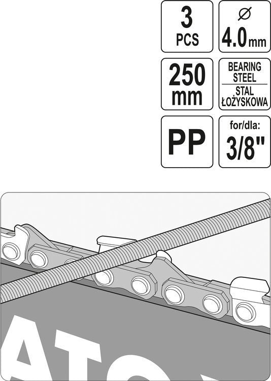 CHAIN SAW FILE WITH GUIDE 4.0MM (YT-85030)