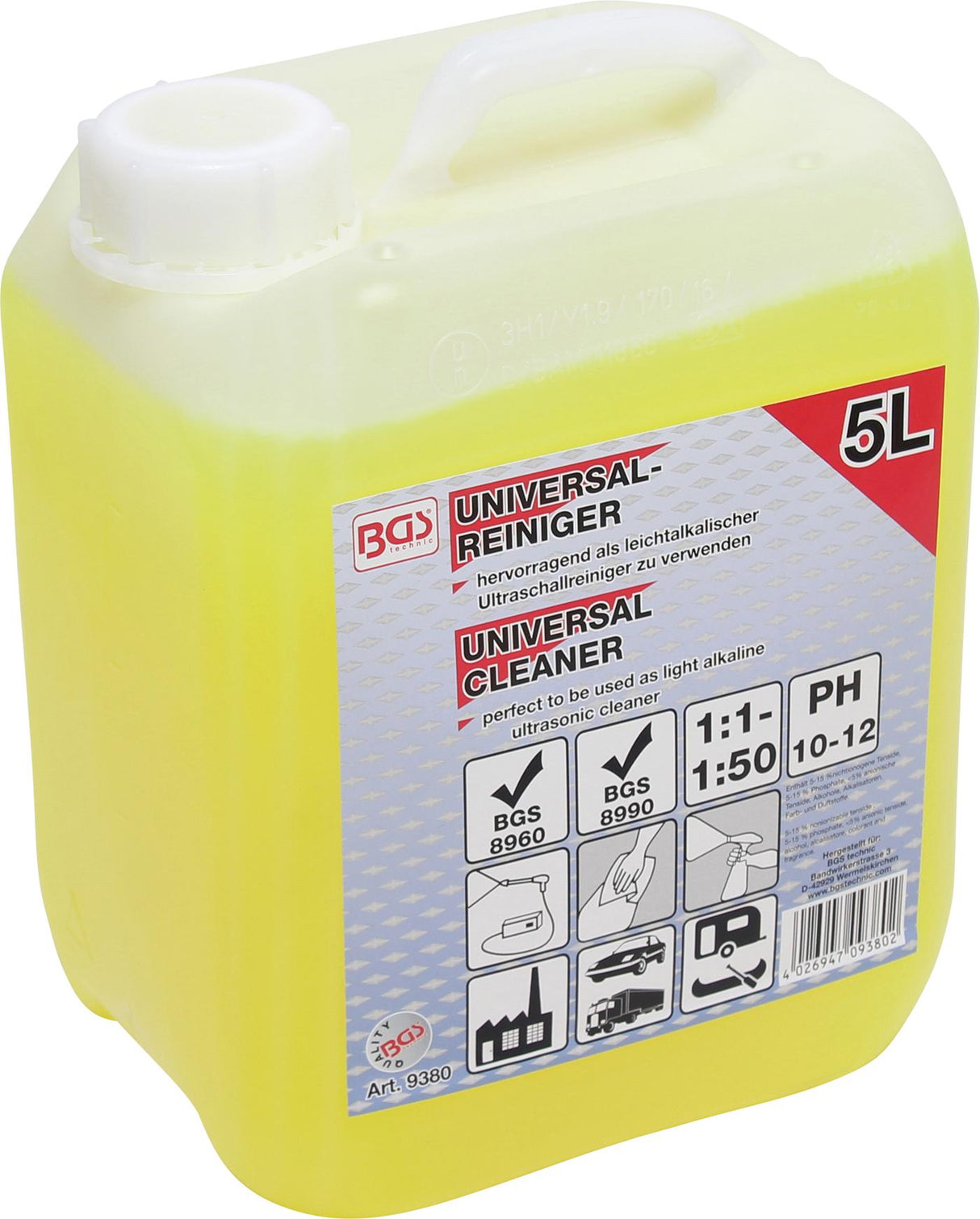 UNIVERSAL CLEANER | 5 L | FOR HIGH-PRESSURE CLEANERS AND ULTRASONIC CLEANER (9380)