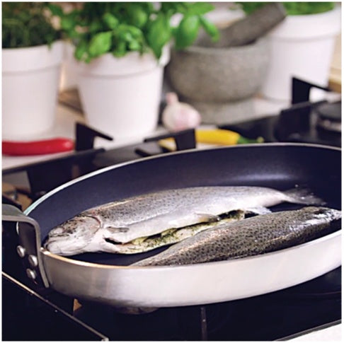 FISH ALU FRYING PAN PTFE 400X290MM (YG-00155)