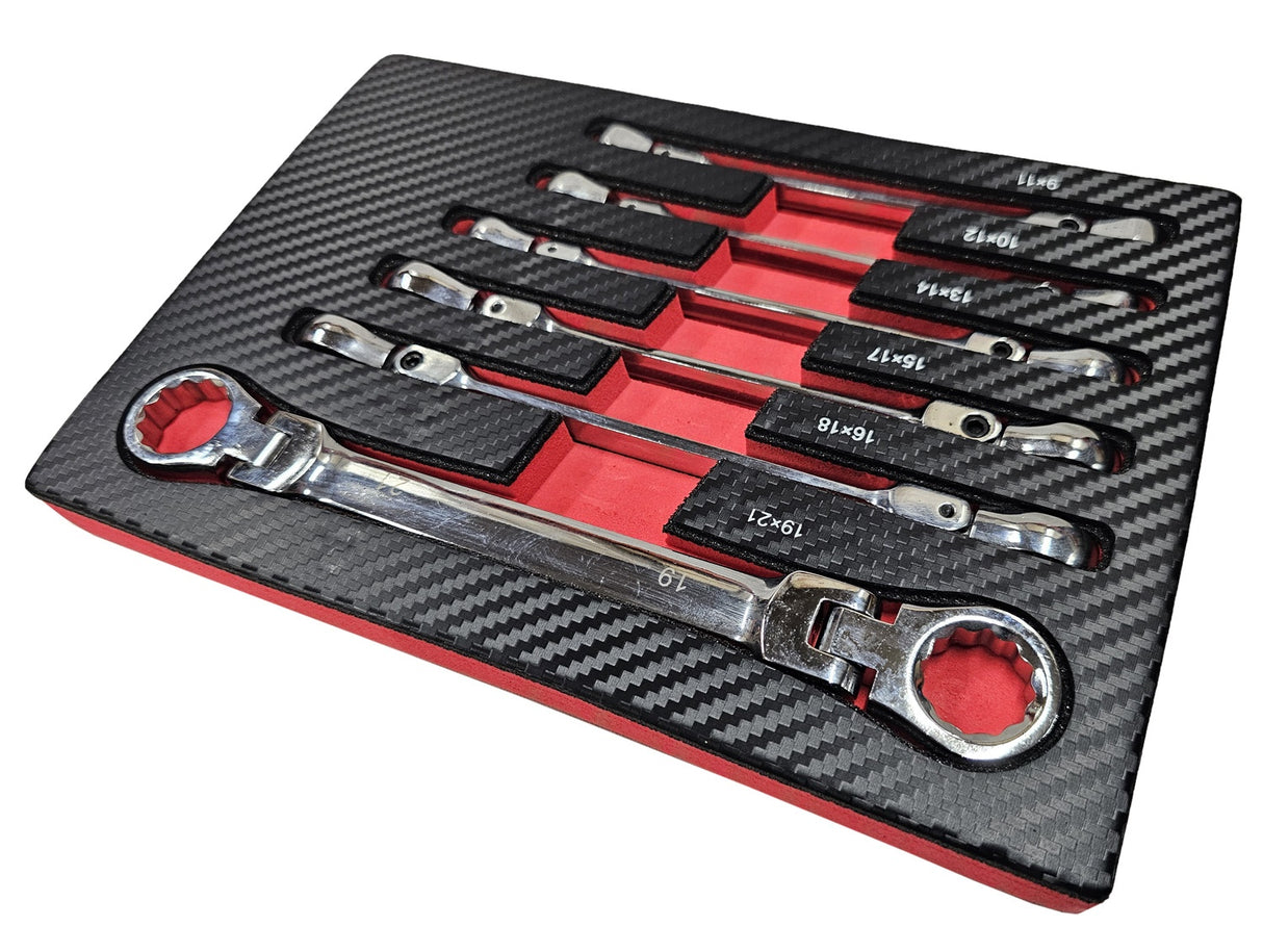 BOX-END DOUBLE-SIDED WRENCH SET | FLEX HEAD | 9 - 21 MM | 6 PCS. (FDS6)