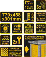 6 DRAWERS ROLLER CABINET W/ TOOL INSERT (58540)