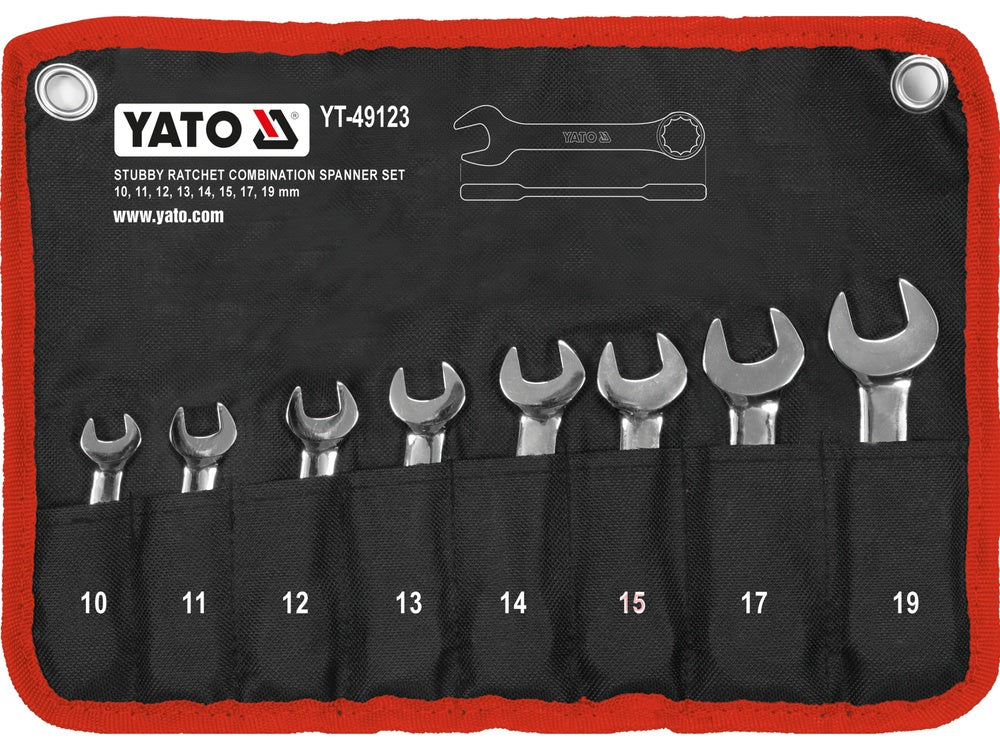 8PCS RATCHET WRENCH WITH SHORT HAND SET (YT-49123)