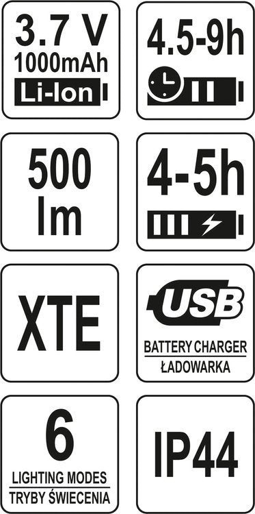 HEADLIGHT 500LM RECHARGEABLE (YT-08596)